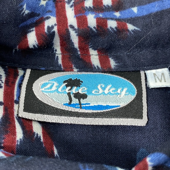 Blue Sky Men’s Fireworks Button Down Shirt size Medium Pre-owned - Picture 9 of 9